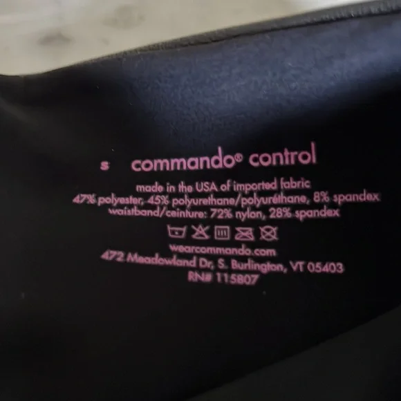 Commando Perfect Control Faux Leather Legging Black Size Small New